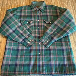 Vintage Men’s High Sierra by Mervyn’s Lined  Plaid Wool Blend Shacket Jacket